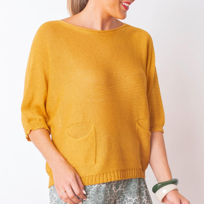 Nitza summer knit sweater - Honey