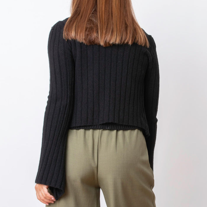 Bow Cardigan - Black