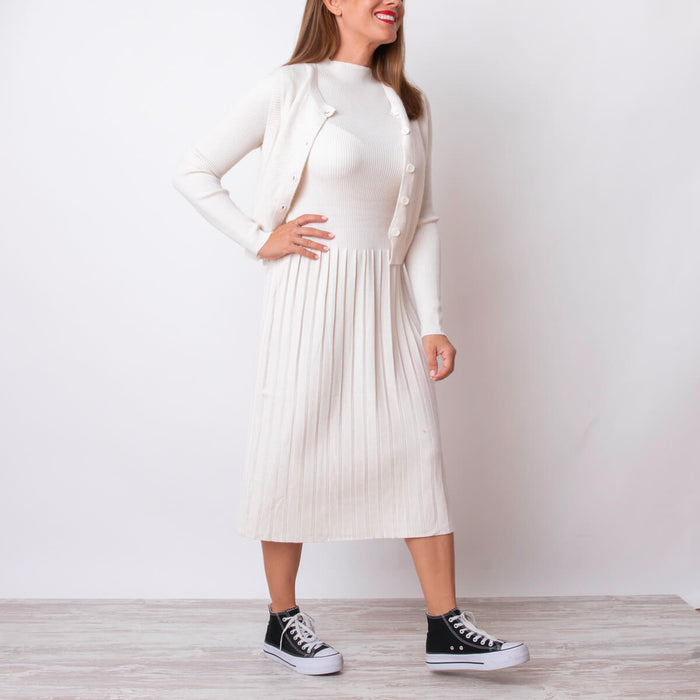 2 Piece Pleated Knitwear - Raw