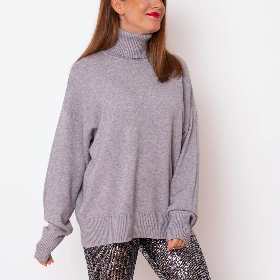 Oversize Neck Sweater - Grey