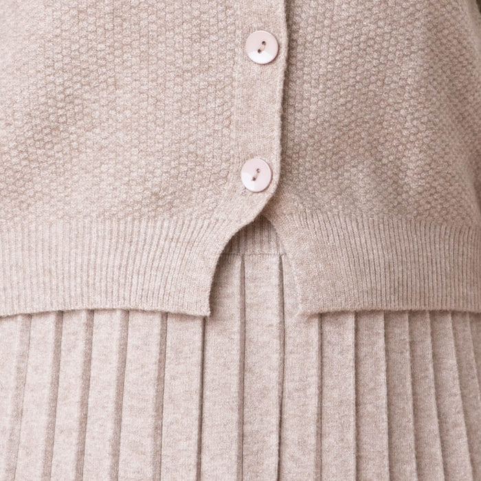 Tricot Plissé 2 Pièces - Taupe