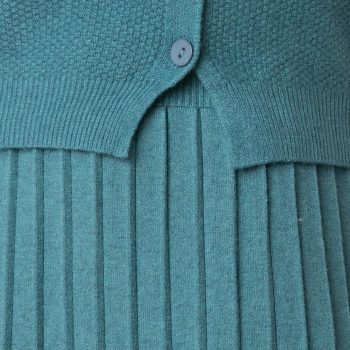 Tricot Plissé 2 Pièces - Aqua