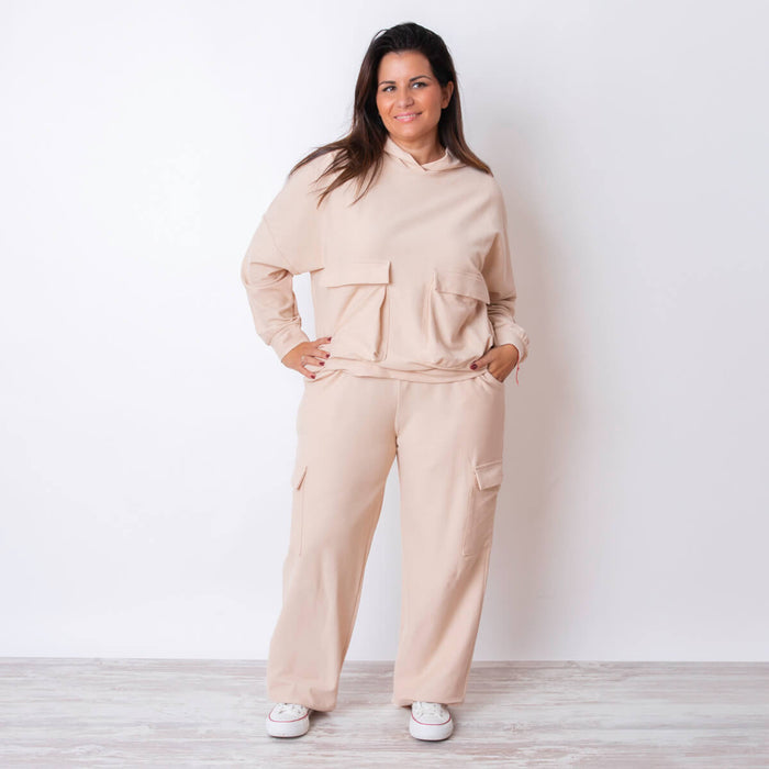 Pantalon Noir - Beige