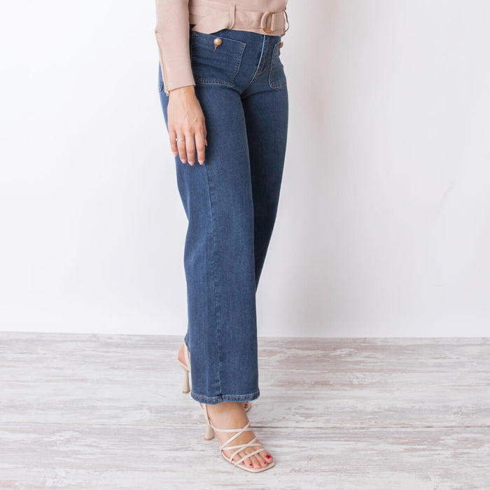 Jeans with front pockets - Blue