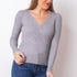 Asymmetric Button Sweater - Grey