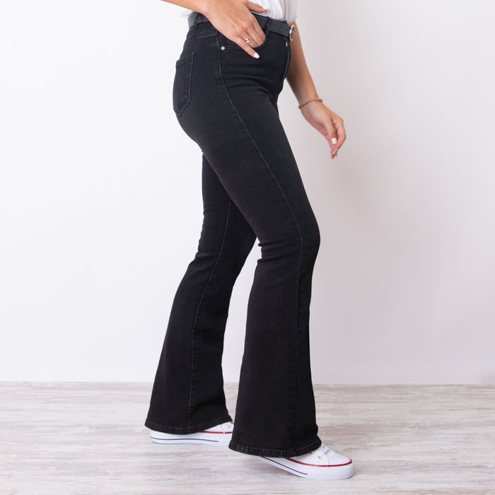 Pantalon à bas cloche bas - Noir