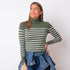 Striped Neck Sweater - Green