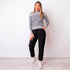 Striped Neck Sweater - Grey