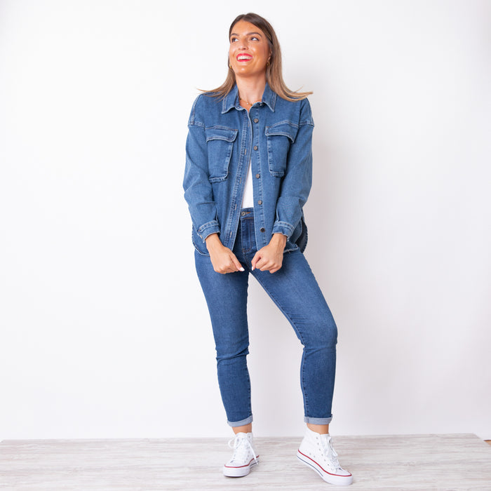 Veste en jean oversize - Bleu