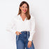 Blouse Lignes de Coton - Blanc