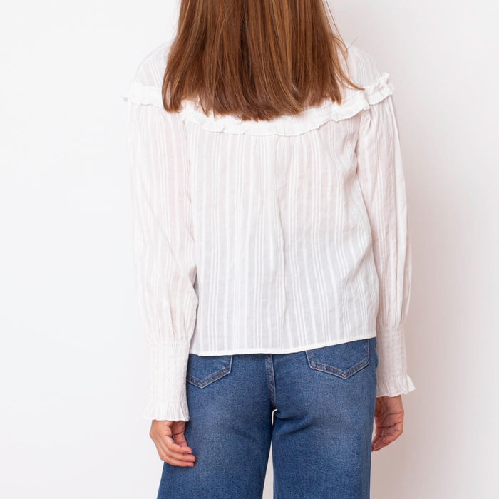 Blouse Lignes de Coton - Blanc