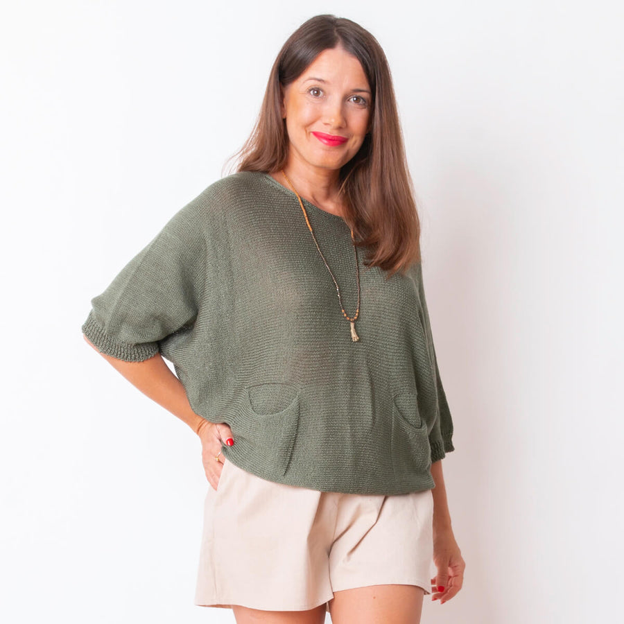 Nitza summer knit sweater - Green