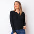 Button Neck Sweater - Black