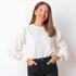 Blouse with gold detail - white