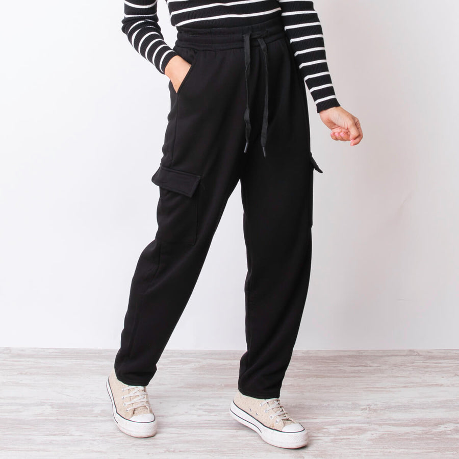 Fleece Cargo Pants - Black