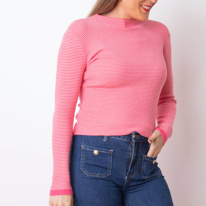 Mini Striped Sweater - Pink