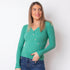 Asymmetric Button Sweater - Green