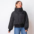 Quilted Flower Jacket - Black