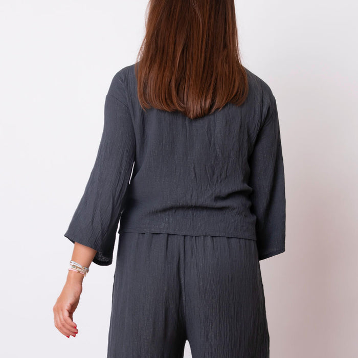 Chande Kimono/Bluse – Anthrazit