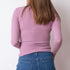 Asymmetric Button Sweater - Mauve