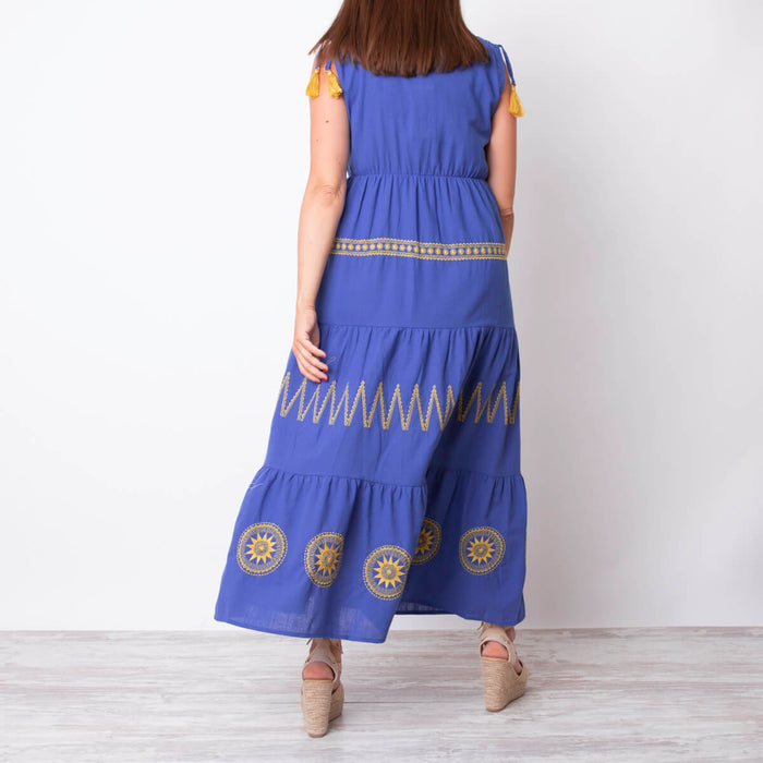 Maxil Texture Dress - Cobalt Blue