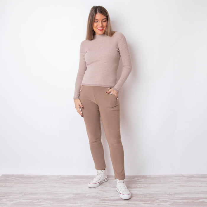 Aure Plush Trousers - Taupe