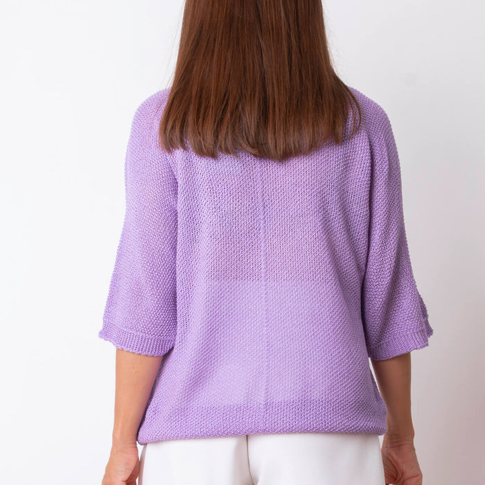 Poncho tricoté Ellen - Lilas