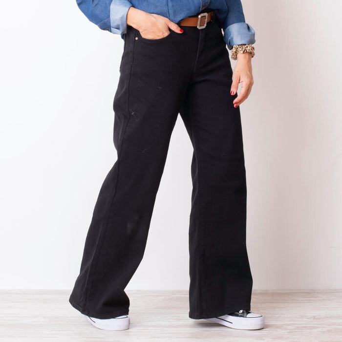 Pantalón Culotte Cinturón - Negro