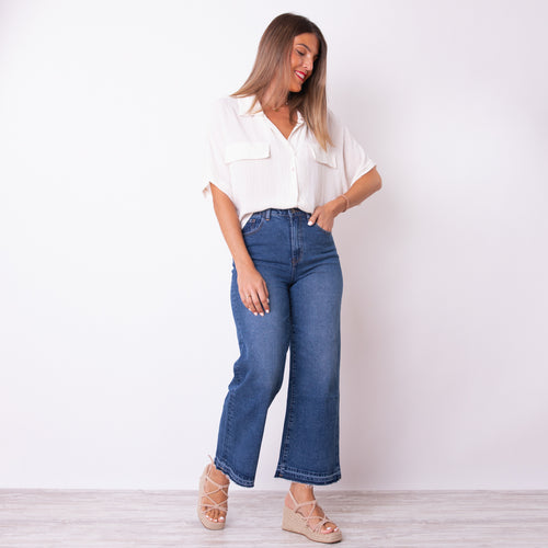 Pantalon bas - Bleu