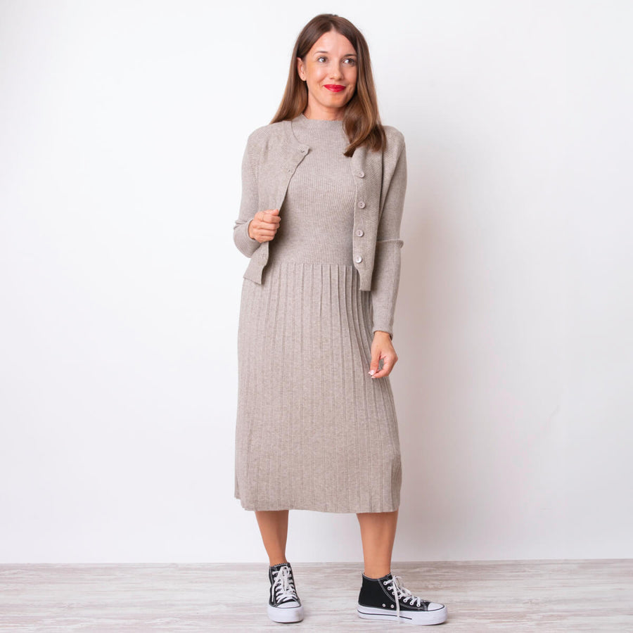 Tricot Plissé 2 Pièces - Taupe