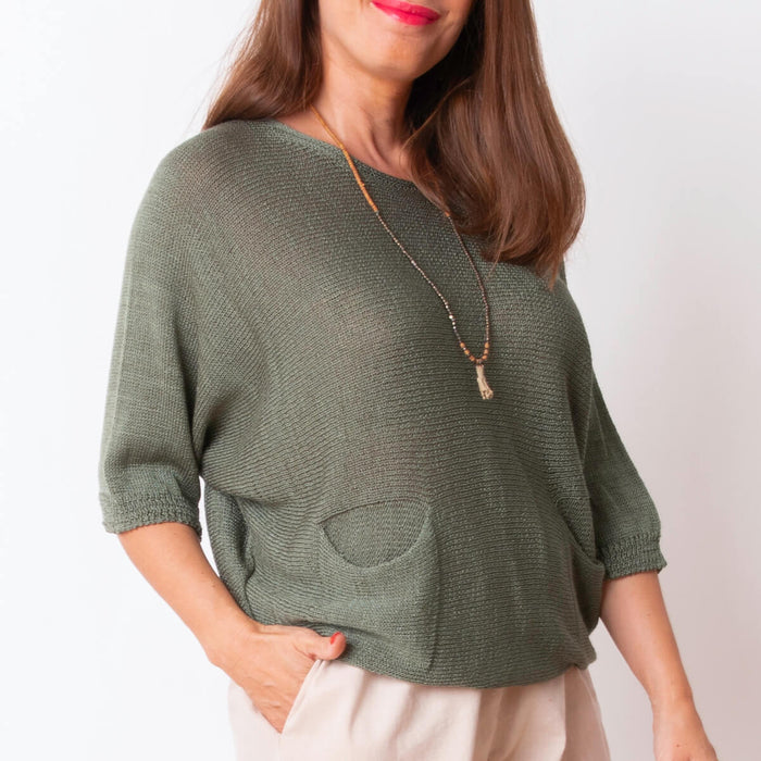 Pull tricoté d'été Nitza - Vert