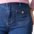 Jeans con tasca con bottone - Blu