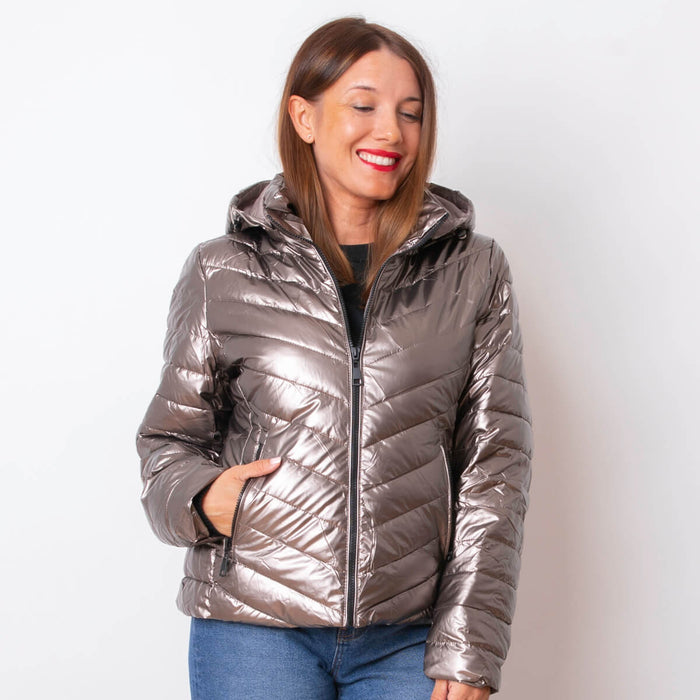 Metallic Quilted Jacket - Bronze