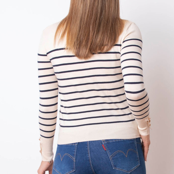 Striped Neck Sweater - Raw