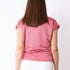 T-Shirt mit Glitzer und Halsausschnitt – Pink