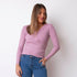 Asymmetric Button Sweater - Mauve