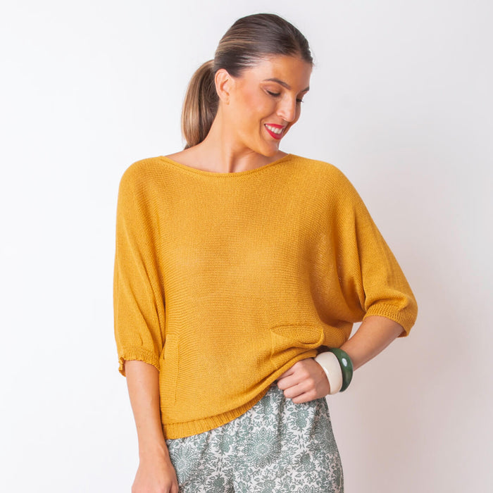 Nitza summer knit sweater - Honey