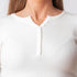 Button Neck Sweater - White