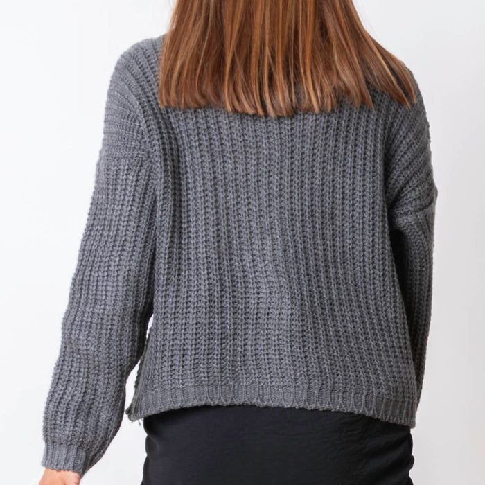 Chunky Knit Cardigan - Charcoal