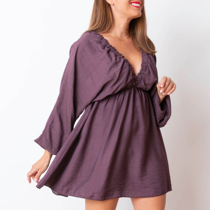 V-neck dress - Purple