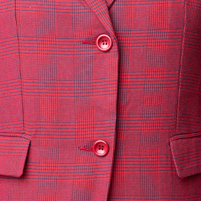 Checked Blazer - Red