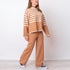 2 Piece Striped Knitwear - Camel