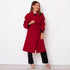 Long Coat with Belt - Cherry