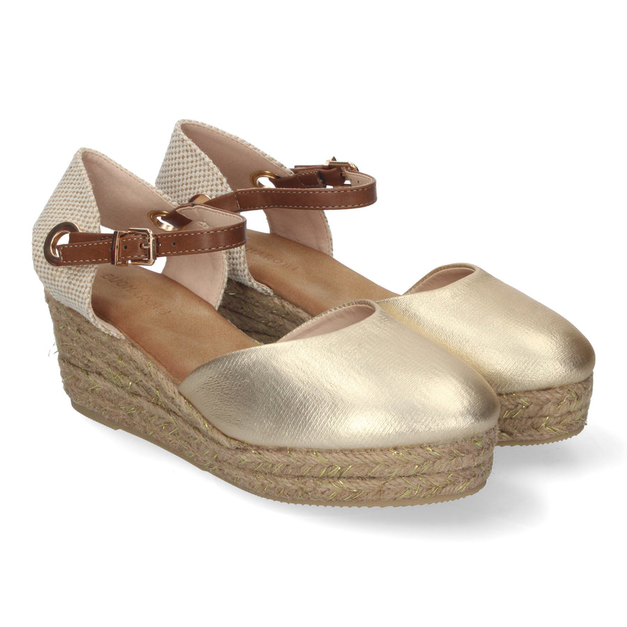 Betty Wedge Sandal - Gold