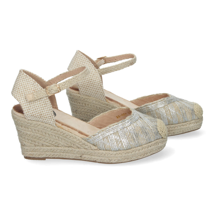 Fine Wedge Sandal - Silver