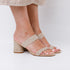 Raffia Heeled Sandal - Beige