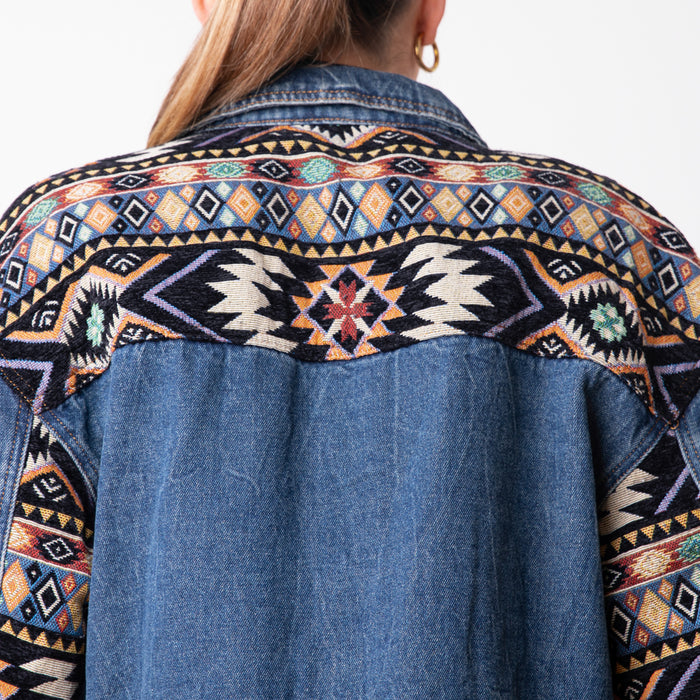 Ethnic Embroidery Jacket - Blue