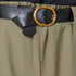 Wide Leg Trousers with Belt - Khaki