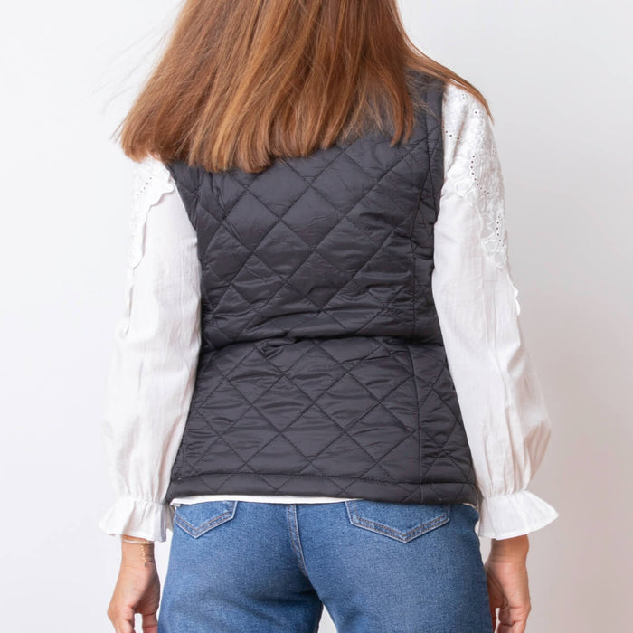 Rhombus Quilted Vest - Black