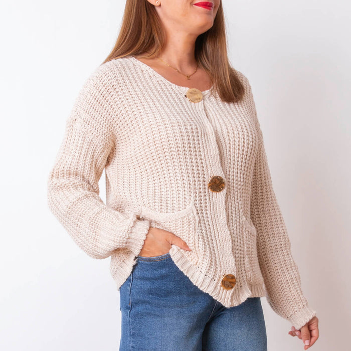 Chunky Knit Cardigan - Raw